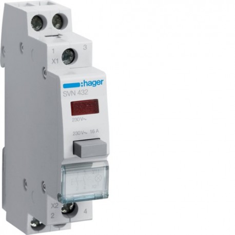 BP 2F impuls + voy. rouge 230V - COMMANDE SIGNAL  HAGER SVN432