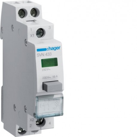 BP 2F accroch + voy. vert 230V - COMMANDE SIGNAL  HAGER SVN433