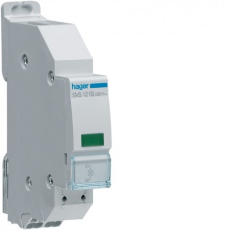 Voyant LED vert 230V SanVis - COMMANDE SIGNAL  HAGER SVS121B