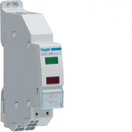 Voy LED vert&rouge 230V SanVis - COMMANDE SIGNAL  HAGER SVS126B