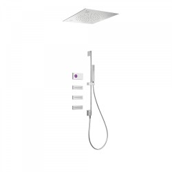 Kit de douche thermostatique électronique et encastré SHOWER TECHNOLOGY CHROMOTHERAPY avec contrôle électronique compris (blanc)