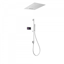 Kit de douche thermostatique électronique et encastré SHOWER TECHNOLOGY CHROMOTHERAPY avec contrôle électronique compris (noir) 