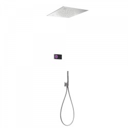 Kit de douche thermostatique électronique et encastré SHOWER TECHNOLOGY CHROMOTHERAPY avec contrôle électronique compris (noir)