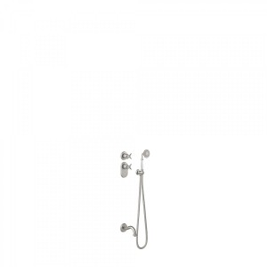 Kit thermostatique baignoire encastré avec fermeture et réglage du débit (2 voies) - TRES 24235201AC Acier