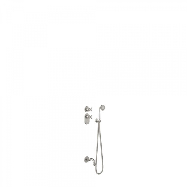 Kit thermostatique baignoire encastré avec fermeture et réglage du débit (2 voies) - TRES 24235201AC Acier