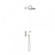 Kit thermostatique de douche encastré avec fermeture et réglage du débit (2 voies) - TRES 24235202AC Acier