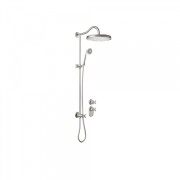 Kit thermostatique de douche encastré avec fermeture et réglage du débit (2 voies) - TRES 24235203AC Acier