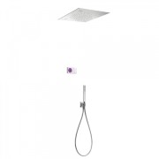 Kit de douche thermostatique électronique et encastré SHOWER TECHNOLOGY CHROMOTHERAPY avec Contrôle électronique compris (blanc)