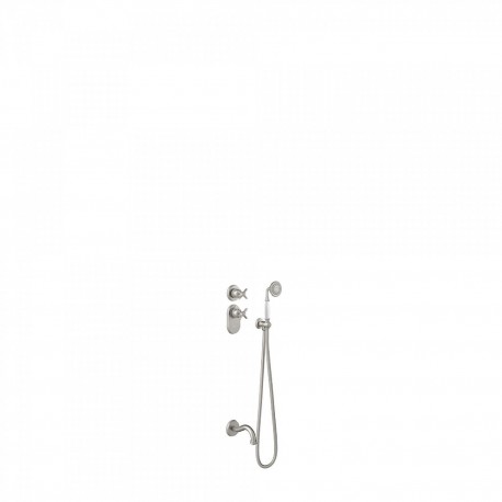 Kit thermostatique baignoire encastré avec fermeture et réglage du débit (2 voies) - TRES 24235201AC Acier