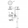 Kit douche à encastrer avec fermeture et réglage du débit - TRES 24218004