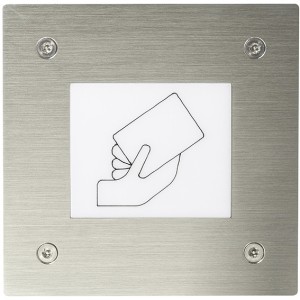 Boîtier inox encastré avec lecteur TERTIAIRE affleurant intégré VBEAFT - Aiphone 122009