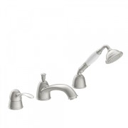 Mitigeur bain d’étagère avec inverseur.
· Douchette anticalcaire Ø 78 mm.
· Débit : 3 bar – 16 l/min - TRES 24214501AC