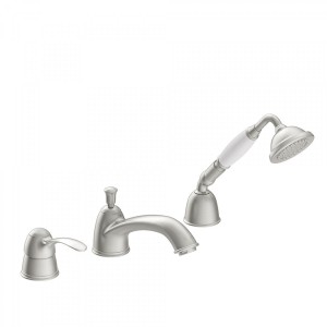 Mitigeur bain d’étagère avec inverseur.
· Douchette anticalcaire Ø 78 mm.
· Débit : 3 bar – 16 l/min - TRES 24214501AC