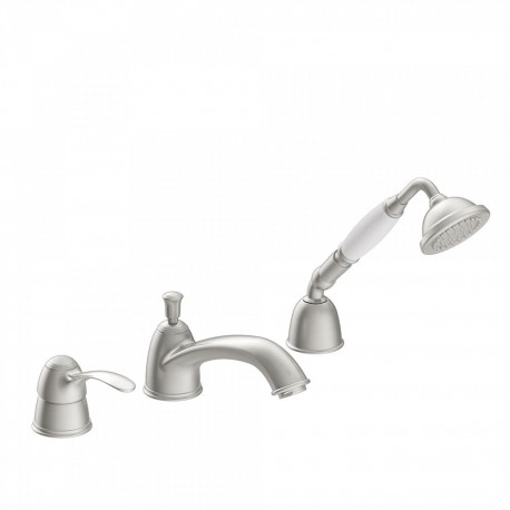 Mitigeur bain d’étagère avec inverseur.
· Douchette anticalcaire Ø 78 mm.
· Débit : 3 bar – 16 l/min - TRES 24214501AC