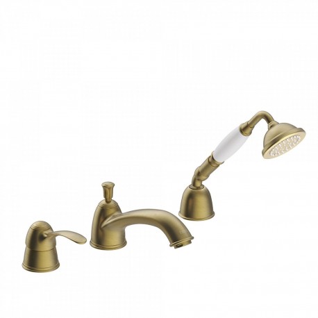 Mitigeur bain d’étagère avec inverseur.
· Douchette anticalcaire Ø 78 mm.
· Débit : 3 bar – 16 l/min - TRES 24214501LV