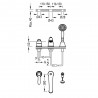 Mitigeur bain d’étagère avec inverseur. · Douchette anticalcaire Ø 78 mm. · Débit : 3 bar – 16 l/min - TRES 24214501LV
