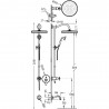 Kit de bain‑douche à encastrer (3 voies) avec fermeture et réglage du débit - TRES 24218006LV Laiton Vieilli