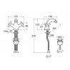 Mélangeur bidet avec vidage clic-clac CARMEN - ROCA A5A6A4BC00