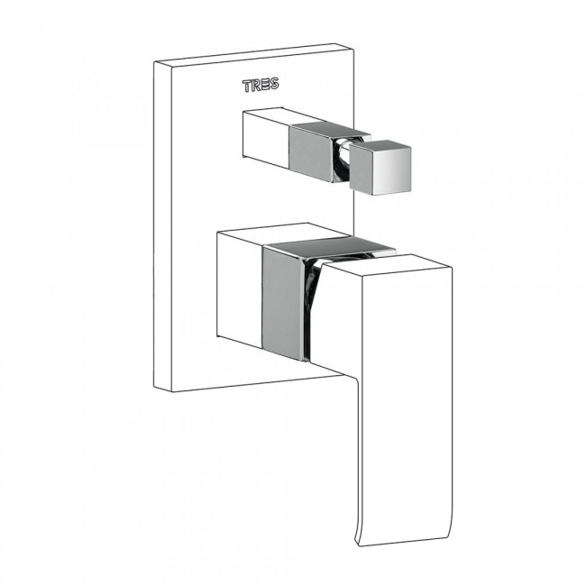 Rallonge pour mitigeur à encastrer baignoire‑douche  - TRES 10618010