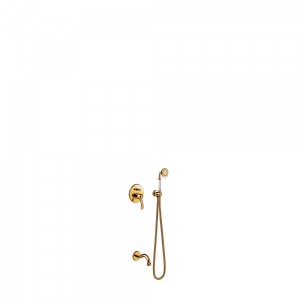 Kit de bain‑douche à encastrer avec fermeture et réglage du débit - TRES 24218005OR Or