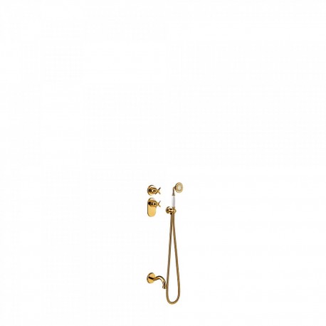 Kit thermostatique baignoire encastré avec fermeture et réglage du débit (2 voies) - TRES 24235201OR Or