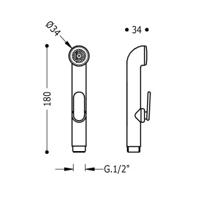 Douchette hygiénique à poussoir (pour réf.: 81.113, 61.113, 203.113.01) - TRES 29911351