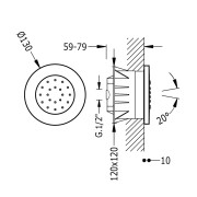 Jet encastré d'hydromassage  avec 1 type de jet orientable - TRES 9161515