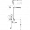 Kit de douche encastré LOFT avec fermeture et régulation du débit - TRES 20018005