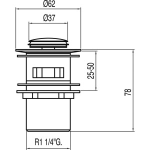 Bonde de lavabo avec trop‑plein  Ø 37 mm CLICK‑CLACK - TRES 13454190