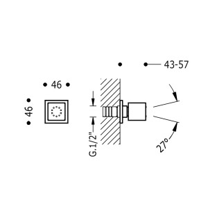 Douche latérale d'hydromassage avec 1 type de jet orientable - TRES 9134515