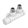 Kit U BLANC Robinetterie thermostatisable en H pivotant réversible monotube / bitube chromé - ACOVA 991631