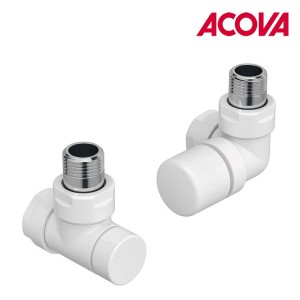 Kit G robinetterie manuelle thermostatisable équerre d'angle droit pour radiateur - ACOVA 991521