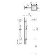 Kit anticalcaire CUADRO Douche fixe de 250x250 mm. douchette anticalcaire et flexo satin. Adaptable à un ensemble de bain - TRES
