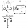 Mélangeur évier mural Distance depuis mur 360 mm. - TRES 123330