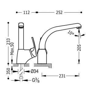 Mitigeur évier  - TRES 17044002
