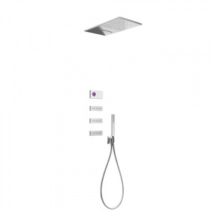 Kit de douche thermostatique électronique et encastré SHOWER TECHNOLOGY avec contrôle électronique compris (blanc) - TRES 092864