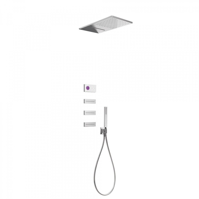 Kit de douche thermostatique électronique et encastré SHOWER TECHNOLOGY avec contrôle électronique compris (blanc) - TRES 092864