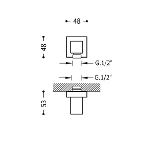 Coude mural pour flexible  prise eau 1/2” - TRES 00618301