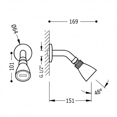 Bras douche ECO  - TRES 134738