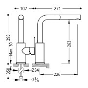 Mitigeur évier avec bec extratible - TRES 181437