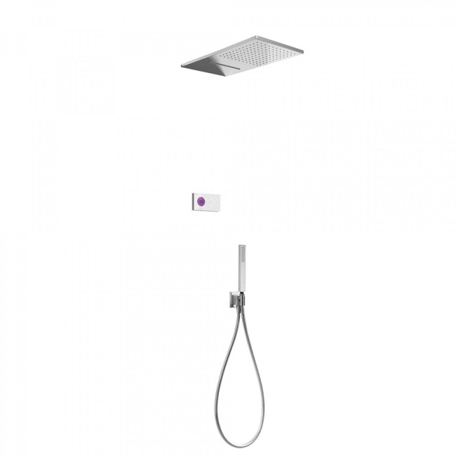 Kit de douche thermostatique électronique et encastré SHOWER TECHNOLOGY avec contrôle électronique compris (blanc) - TRES 092863