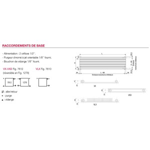 Radiateur chauffage central ACOVA - FASSANE horizontal double  835W VXD-044-100