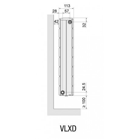 Radiateur chauffage central ACOVA - FASSANE Pack VLXD horizontal double à ailettes  1663W VLXD-037-140