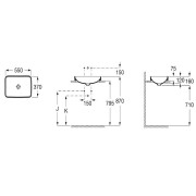 Vasque de salle de bain semi-encastrable Carrée INSPIRA - ROCA A327534000