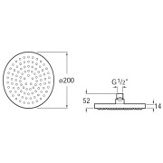 Pomme de Douche Ronde Chrome Rainsense - ROCA A5B2150C00