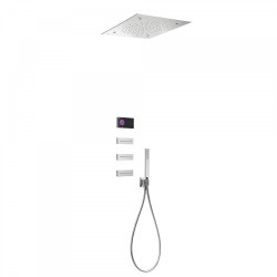 Kit de douche thermostatique électronique et encastré SHOWER TECHNOLOGY avec contrôle électronique compris (noir) - TRES 0928840