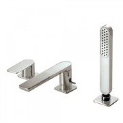 Mitigeur bain sur gorge avec douchette anticalcaire Acier LOFT COLORS - TRES 20016203AC