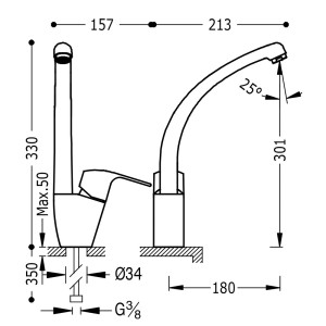 Mitigeur évier  - TRES 06944001
