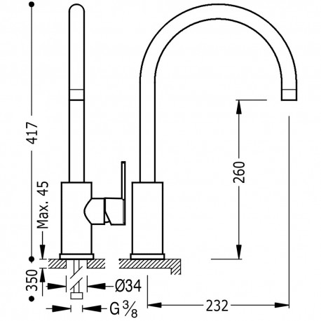 Mitigeur évier  - TRES 181540