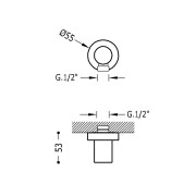 Coude mural pour flexible  prise eau 1/2” - TRES 20518301